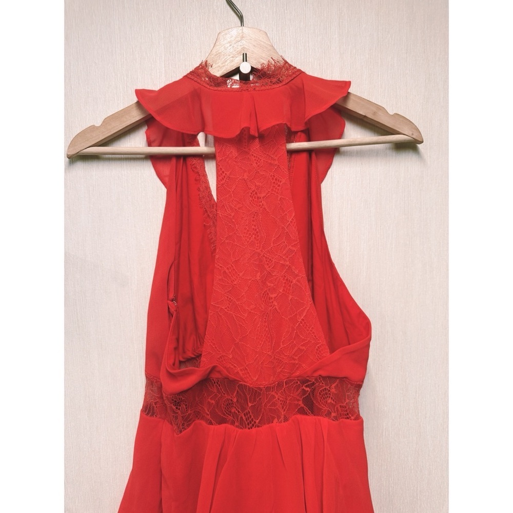 Anthropologie Red Tiered High Low Lace V Neck
Dress, Size Small - Picture 10 of 13